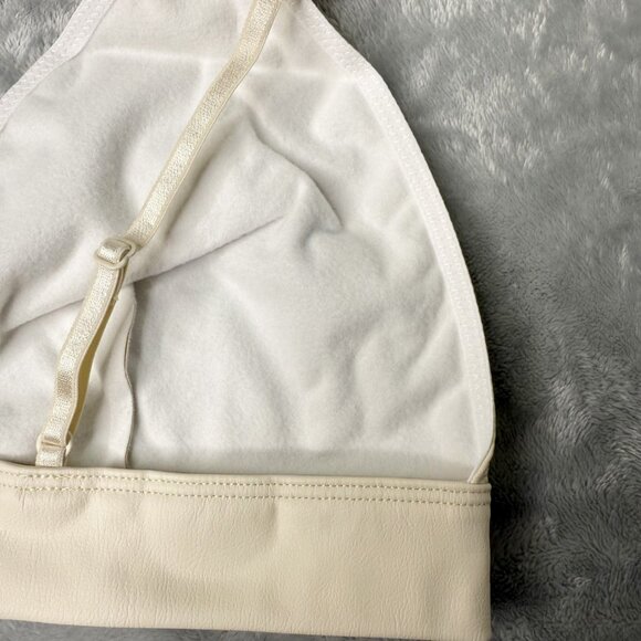 Free People Katrina Vegan Leather Bralette Evening Creme Festival Baddie Medium - Picture 6 of 12